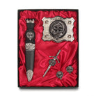 Hamilton Clan Badge, Kilt Pin, Lapel Pin, Cufflinks, Keyring/Key Fob & Gift Set — Fine Pewter by Art Pewter — Made in Scotland (Shiny Finish) - Heritage Of Scotland - Gift Set