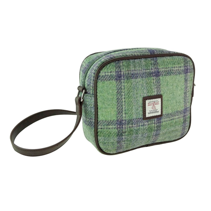 Harris Tweed Almond Mini Bag - Compact Scottish Crossbody Bag - Heritage Of Scotland - Faded Green Stewart (COL139)