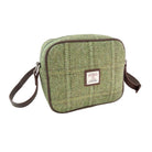 Harris Tweed Almond Mini Bag - Compact Scottish Crossbody Bag - Green Herringbone with Overcheck (COL153) - Heritage Of Scotland -