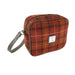 Harris Tweed Almond Mini Bag - Compact Scottish Crossbody Bag - Heritage Of Scotland - Rust with Orange Overcheck (COL117)