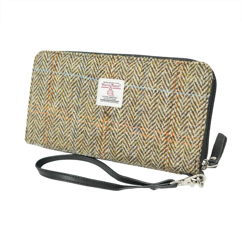 Harris Tweed and Leather Travel Walllet - DPX04 / TAN - Heritage Of Scotland -