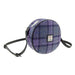 Harris Tweed Bannock Round Bag - Stylish Wool Round Shoulder Bag - Heritage Of Scotland - Bold Purple Check (COL089)