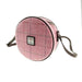 Harris Tweed Bannock Round Bag - Stylish Wool Round Shoulder Bag - Heritage Of Scotland - Bright Pink with overcheck (COL068)