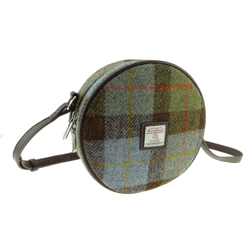 Harris Tweed Bannock Round Bag - Stylish Wool Round Shoulder Bag - Heritage Of Scotland - MacLeod Tartan (COL015)