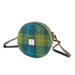 Harris Tweed Bannock Round Bag - Stylish Wool Round Shoulder Bag - Heritage Of Scotland - Sea Blue / Green Tartan (COL114)