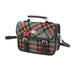 Harris Tweed Bervie Mini Satchel - Compact Tartan Satchel Bag - Heritage Of Scotland - Grey and Red Tartan (COL096)
