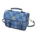 Harris Tweed Bervie Mini Satchel - Compact Tartan Satchel Bag - Heritage Of Scotland - Light Blue Check (COL129)