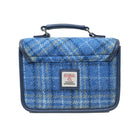 Harris Tweed Bervie Mini Satchel - Compact Tartan Satchel Bag - Light Blue Check (COL129) - Heritage Of Scotland -