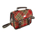 Harris Tweed Bervie Mini Satchel - Compact Tartan Satchel Bag - Heritage Of Scotland - Red & Green Tartan (COL141)