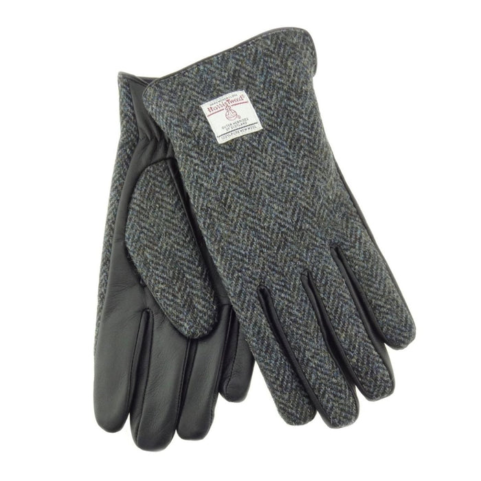 Harris Tweed & Black Leather Men’s Gloves – Luxury Boxed Gift by Glen Appin - Heritage Of Scotland - COL001 / XL