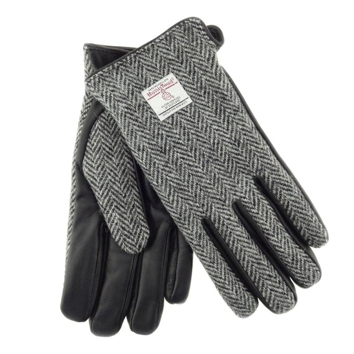 Harris Tweed & Black Leather Men’s Gloves – Luxury Boxed Gift by Glen Appin - Heritage Of Scotland - COL004 / XL
