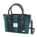 Harris Tweed Brora Small Tote - Compact Wool Tote Bag - Heritage Of Scotland - Blue with Turquoise Overcheck (COL119)