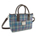 Harris Tweed Brora Small Tote - Compact Wool Tote Bag - Heritage Of Scotland - Blue/Purple Check on Grey (COL098)