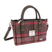 Harris Tweed Brora Small Tote - Compact Wool Tote Bag - Heritage Of Scotland - Burgundy & Pink Stewart Tartan (COL144)