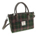 Harris Tweed Brora Small Tote - Compact Wool Tote Bag - Heritage Of Scotland - Dark Green and Plum Check (COL107)