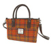 Harris Tweed Brora Small Tote - Compact Wool Tote Bag - Heritage Of Scotland - Deep Orange Check (COL108)