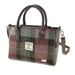 Harris Tweed Brora Small Tote - Compact Wool Tote Bag - Heritage Of Scotland - Muted Green & Purple Tartan (COL137)