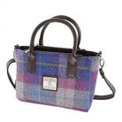 Harris Tweed Brora Small Tote - Compact Wool Tote Bag - Heritage Of Scotland - Purple/Pink Tartan (COL047)