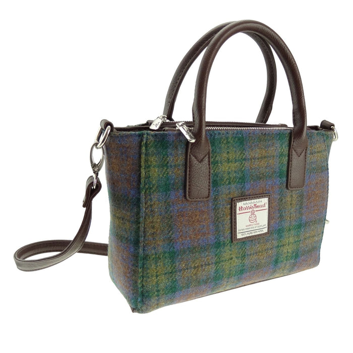 Harris Tweed Brora Small Tote - Compact Wool Tote Bag - Heritage Of Scotland - Skye Tartan (COL094)