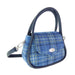 Harris Tweed Buchan Round Mini Handbag - Small Wool Handbag Made in UK - Heritage Of Scotland - Light Blue Check (COL129)