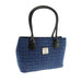 Harris Tweed Cassley Classic Handbag - Elegant Tartan Shoulder Bag - Heritage Of Scotland - Blue Basket Weave (COL097)