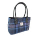 Harris Tweed Cassley Classic Handbag - Elegant Tartan Shoulder Bag - Heritage Of Scotland - Blue & Purple Stewart Tartan (COL143)