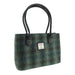Harris Tweed Cassley Classic Handbag - Elegant Tartan Shoulder Bag - Heritage Of Scotland - Moss Green (COL091)