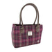 Harris Tweed Cassley Classic Handbag - Elegant Tartan Shoulder Bag - Heritage Of Scotland - Purple Check (COL131)