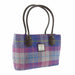 Harris Tweed Cassley Classic Handbag - Elegant Tartan Shoulder Bag - Heritage Of Scotland - Purple/Pink Tartan (COL047)