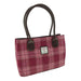 Harris Tweed Cassley Classic Handbag - Elegant Tartan Shoulder Bag - Heritage Of Scotland - Salmon Pink Check (COL099)