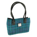 Harris Tweed Cassley Classic Handbag - Elegant Tartan Shoulder Bag - Heritage Of Scotland - Sea Blue Check (COL092)