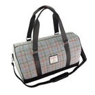 Harris Tweed Clyde Weekend Bag – Spacious Wool Travel Holdall - Light Grey Check (COl069) - Heritage Of Scotland -