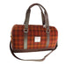 Harris Tweed Clyde Weekend Bag – Spacious Wool Travel Holdall - Heritage Of Scotland - Rust with Orange Overcheck (COL117)
