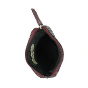 Harris Tweed Coin Purse - GREY & RED CHECK / MAROON - Heritage Of Scotland -