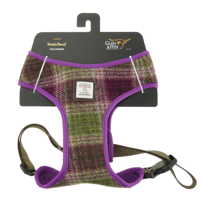 Harris Tweed Dog Harness – Stylish & Durable Designer Dog Harness - Heritage Of Scotland - COL125 / Large