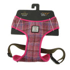 Harris Tweed Dog Harness – Stylish & Durable Designer Dog Harness in Pink Check (COL103) - Heritage Of Scotland - Large