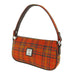Harris Tweed Duchray Baguette Bag - Classic Tartan Shoulder Bag - Heritage Of Scotland - Deep Orange Check (COL108)