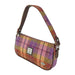 Harris Tweed Duchray Baguette Bag - Classic Tartan Shoulder Bag - Heritage Of Scotland - Peach and Purple Tartan (COL124)