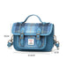 Harris Tweed Edinburgh Satchel Blue Check Tartan / Light Blue - Heritage Of Scotland - Blue Check Tartan / Light Blue