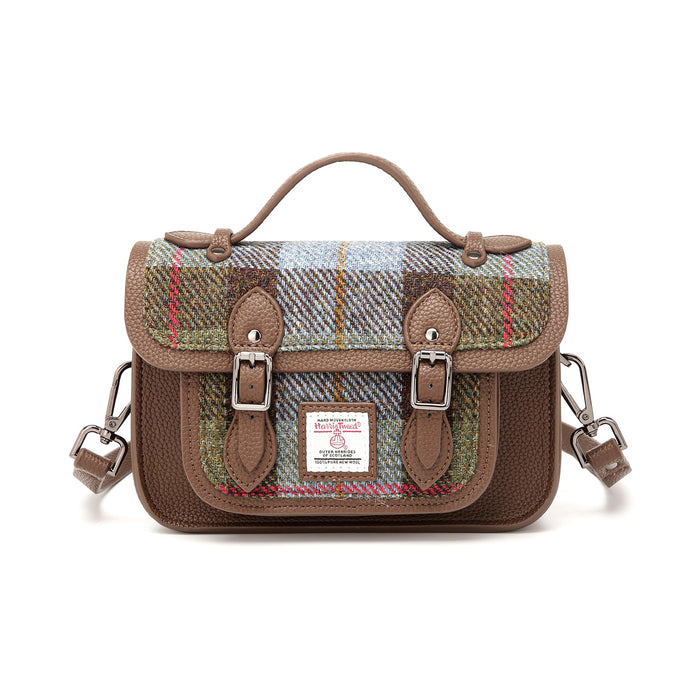 Harris Tweed Edinburgh Satchel Macleod Tartan / Light Brown - Heritage Of Scotland - MacLeod Tartan / Light Brown