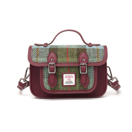 Harris Tweed Edinburgh Satchel Macleod Tartan / Oxblood - Heritage Of Scotland - MacLeod Tartan / Oxblood