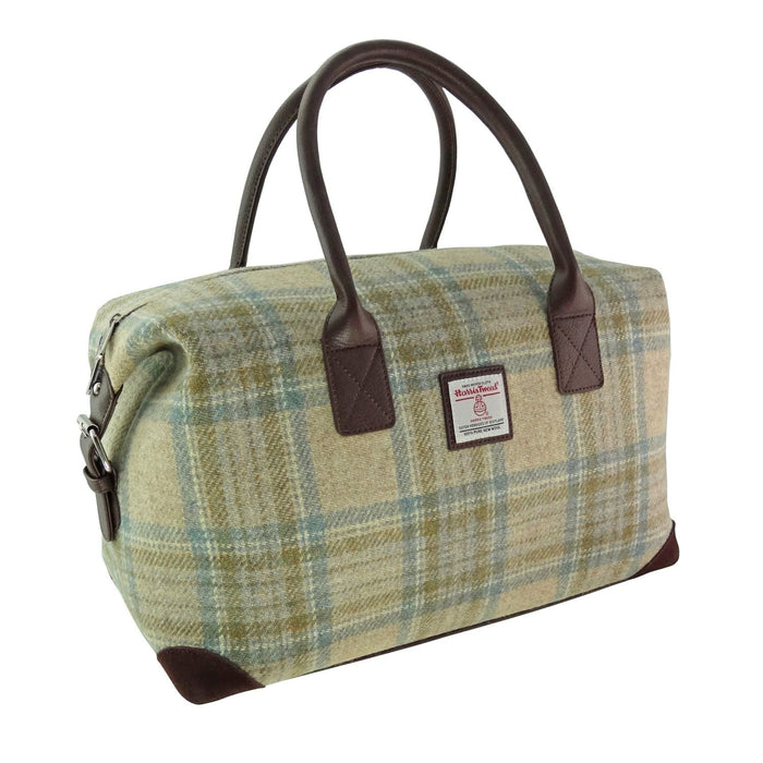 Harris Tweed Esk Overnight Bag - Large Travel Bag Made in UK - Heritage Of Scotland - Beige Stewart (COL132)