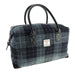 Harris Tweed Esk Overnight Bag - Large Travel Bag Made in UK - Heritage Of Scotland - Grey/Black Tartan (COL095)