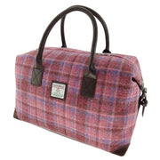 Harris Tweed Esk Overnight Bag - Large Travel Bag Made in UK - Heritage Of Scotland - Pink Check (COL103)