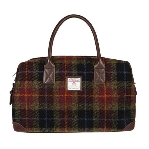 Harris Tweed Esk Overnight Bag Orange/Green Check - Heritage Of Scotland - ORANGE/GREEN CHECK