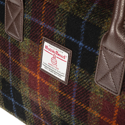 Harris Tweed Esk Overnight Bag Orange/Green Check - Heritage Of Scotland - ORANGE/GREEN CHECK