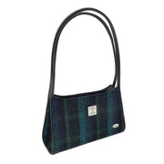 Harris Tweed Fiddich Small Handbag - Classic Tweed Shoulder Handbag - Heritage Of Scotland - Blue with Turquoise Overcheck (COL119)