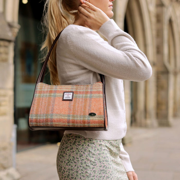 Harris Tweed Fiddich Small Handbag - Classic Tweed Shoulder Handbag - Heritage Of Scotland - MacLeod Tartan (COL015)