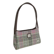 Harris Tweed Fiddich Small Handbag - Classic Tweed Shoulder Handbag - Heritage Of Scotland - Soft Pink Buchanan (COL134)
