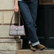 Harris Tweed Fiddich Small Handbag - Classic Tweed Shoulder Handbag - Heritage Of Scotland - Yellow, Green & Brown Dogtooth (COL149)